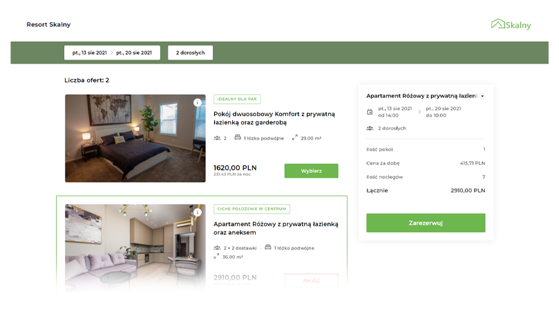 Kalendarz rezerwacji na stronę www – BedBooking - kalendarz rezerwacji