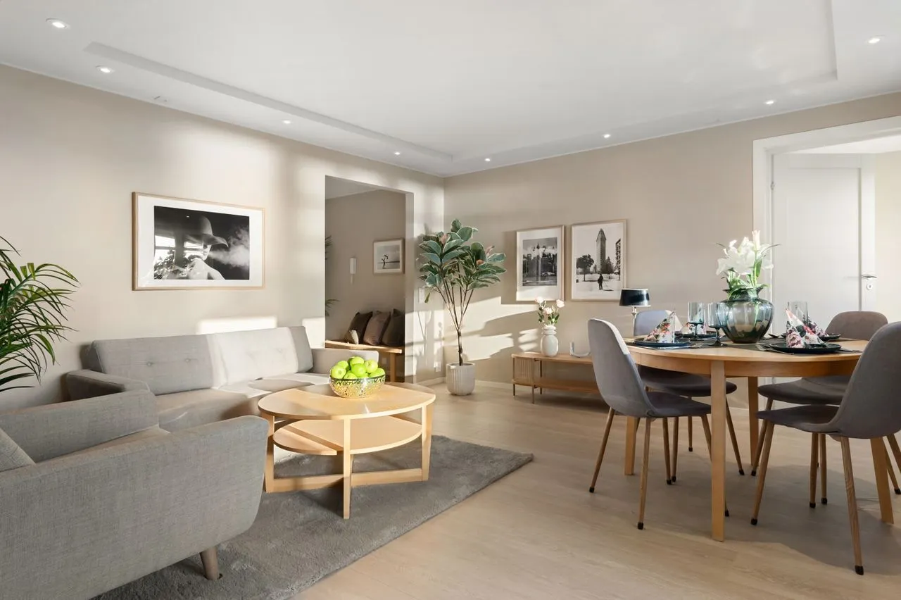 Stylized living room in an apartment for rent - interior photography with natural daylight