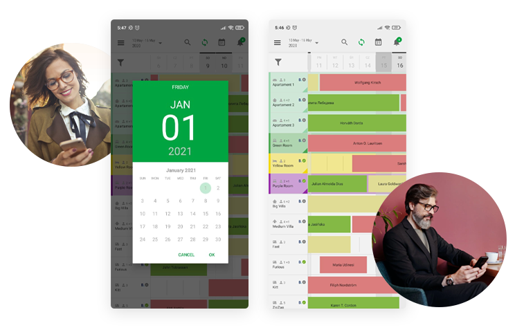 Kalendarij rezervacija BedBooking mobilna verzija za Android i iOS